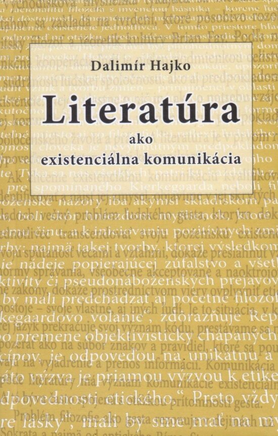 Obálka knihy Literatúra ako existenciálna komunikácia