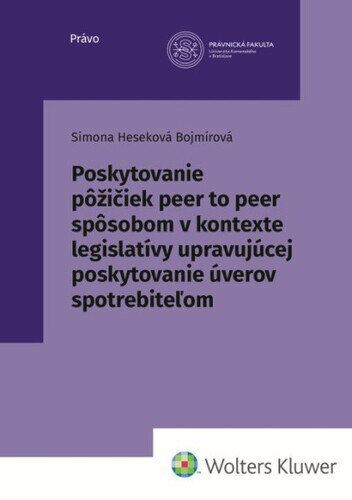 Obálka knihy Poskytovanie pôžičiek peer to peer spôsobom