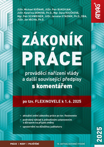 Obálka knihy Zákoník práce, prováděcí nařízení vlády s komentářem