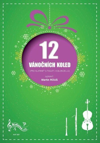 Obálka knihy 12 Vánočních koled pro klarinet a fagot (violoncello)
