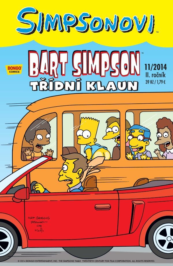 Obálka knihy Simpsonovi: Bart Simpson 11/2014 - Třídní klaun