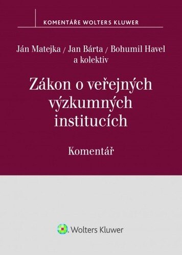 Obálka knihy Zákon o veřejných výzkumných institucích