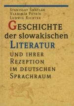 Obálka knihy Geschichte der slowakischen Literatur und ihrer Rezeption im deutschen Sprachraum (Dejiny slovenskej literatúry a ich recepcia v nemeckom jazykovom priestore)