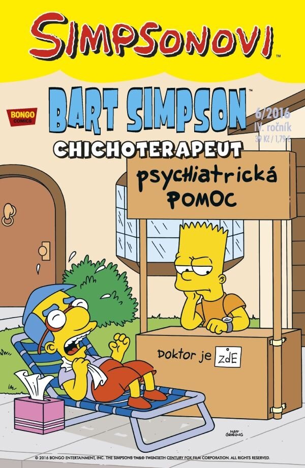 Obálka knihy Bart Simpson 6/2016: Chichoterapeut