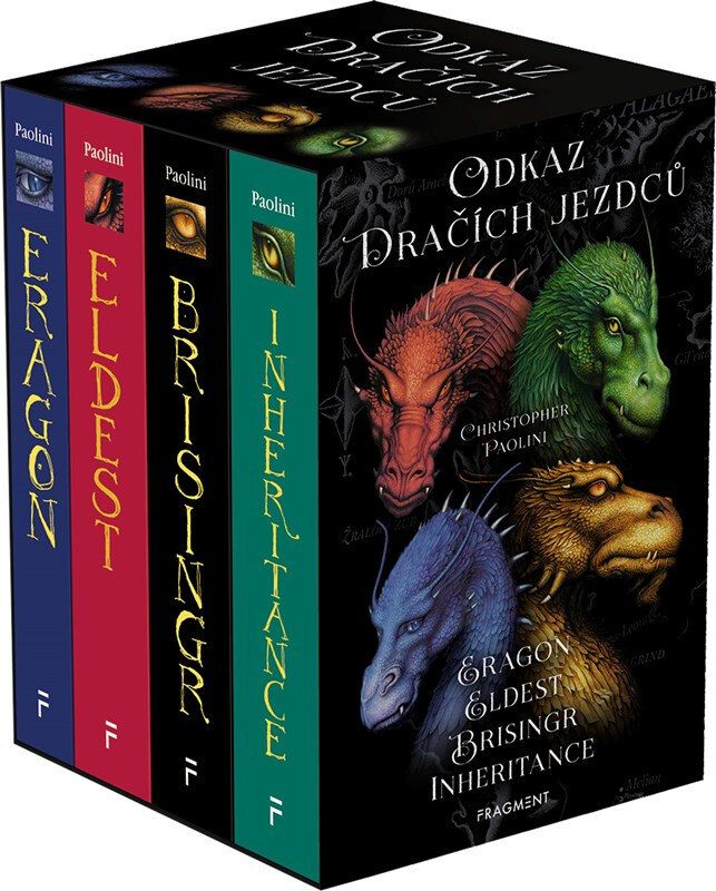 Obálka knihy Odkaz Dračích jezdců – Eragon,Eldest,Brisingr,Inherit.(box)