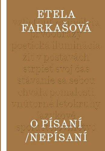 Obálka knihy O písaní/nepísaní