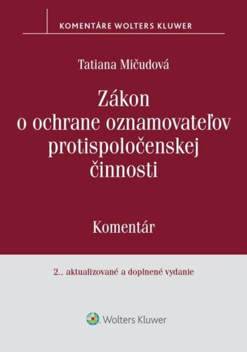 Obálka knihy Zákon o ochrane oznamovateľov protispoločenskej činnosti
