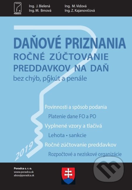 Obálka knihy Daňové priznania 2019 + vyplnené vzory a tlačivá