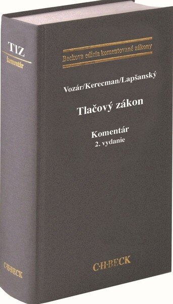 Obálka knihy Tlačový zákon. Komentár. 2. vydání