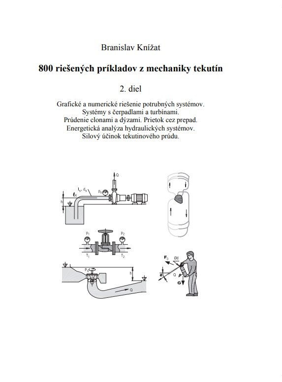Obálka knihy 800 riešených príkladov z mechaniky tekutín 2. diel.