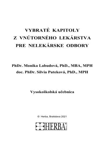 Obálka knihy Vybraté kapitoly z vnútorného lekárstva pre nelekárské odbory