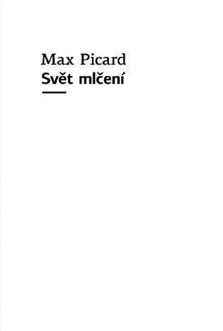 Obálka knihy Svět mlčení