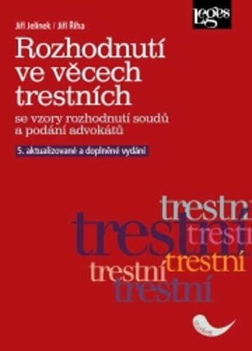 Obálka knihy Rozhodnutí ve věcech trestních