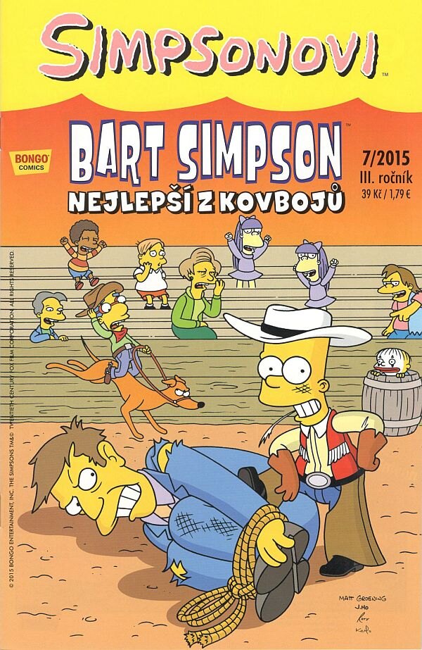 Obálka knihy Simpsonovi: Bart Simpson 07/2015 - Nejlepší z kovbojů