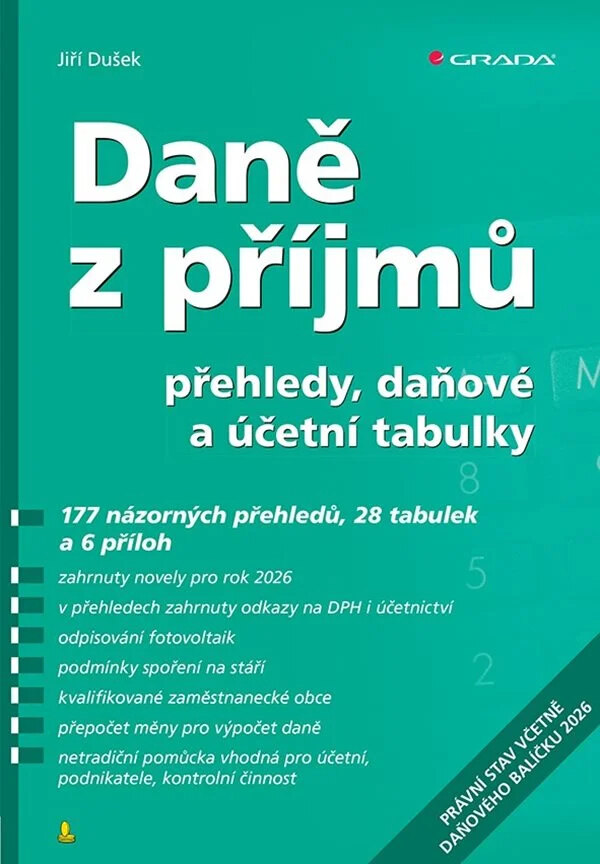 Obálka knihy Daně z příjmů 2026 - přehledy, daňové a účetní tabulky