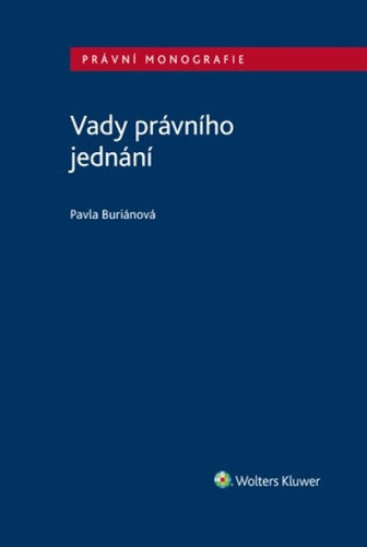 Obálka knihy Vady právního jednání