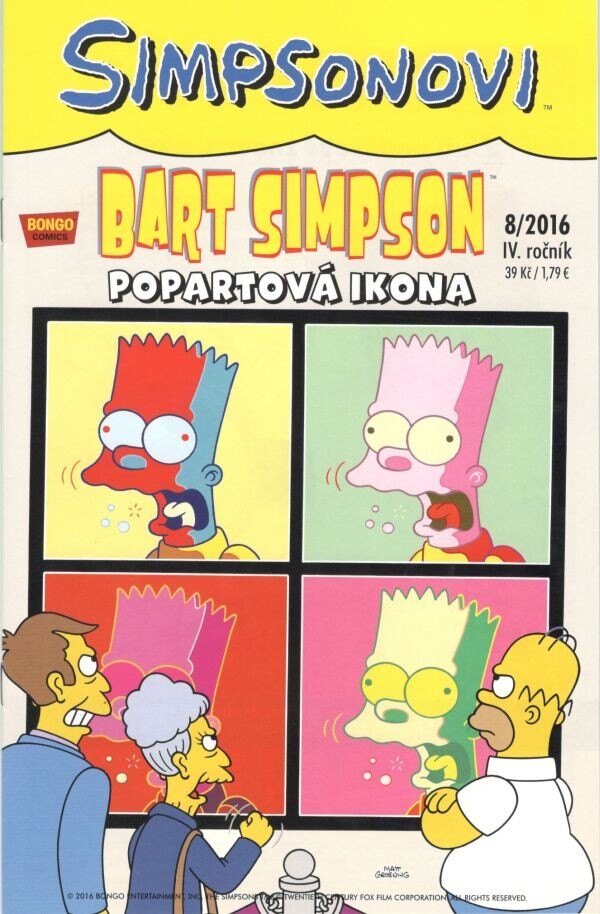 Obálka knihy Bart Simpson 8/2016: Popartová ikona