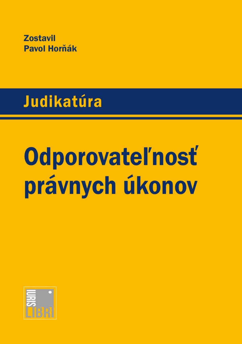 Obálka knihy Odporovateľnosť právnych úkonov
