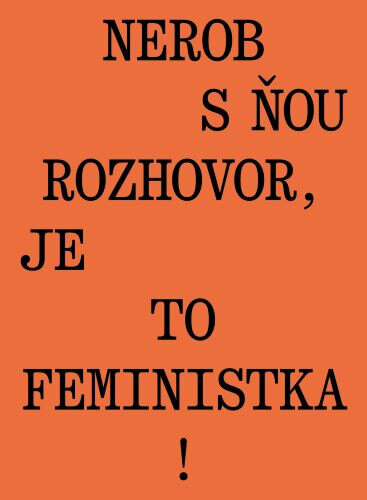 Obálka knihy Nerob s ňou rozhovor, je to feministka!