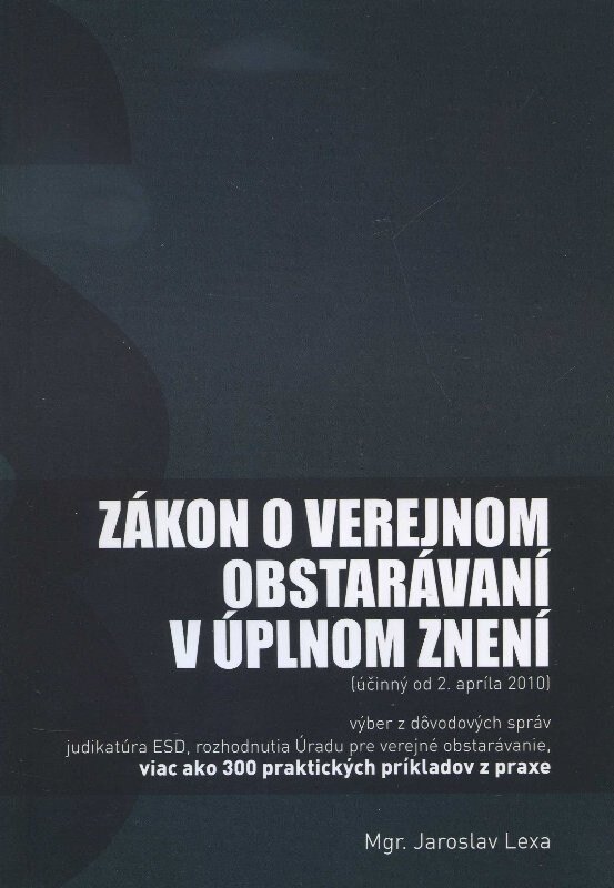 Obálka knihy Zákon o verejnom obstarávaní v úplnom znení
