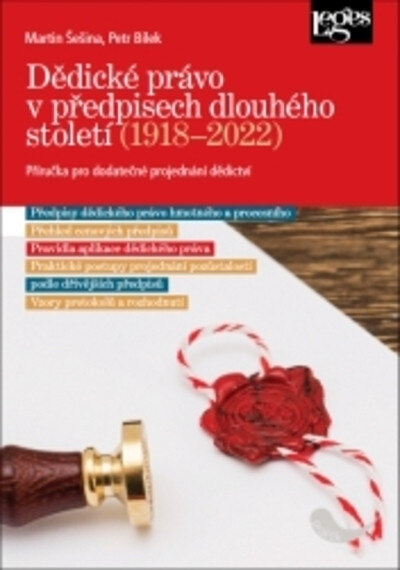 Obálka knihy Dědické právo v předpisech dlouhého století (1918-2022)