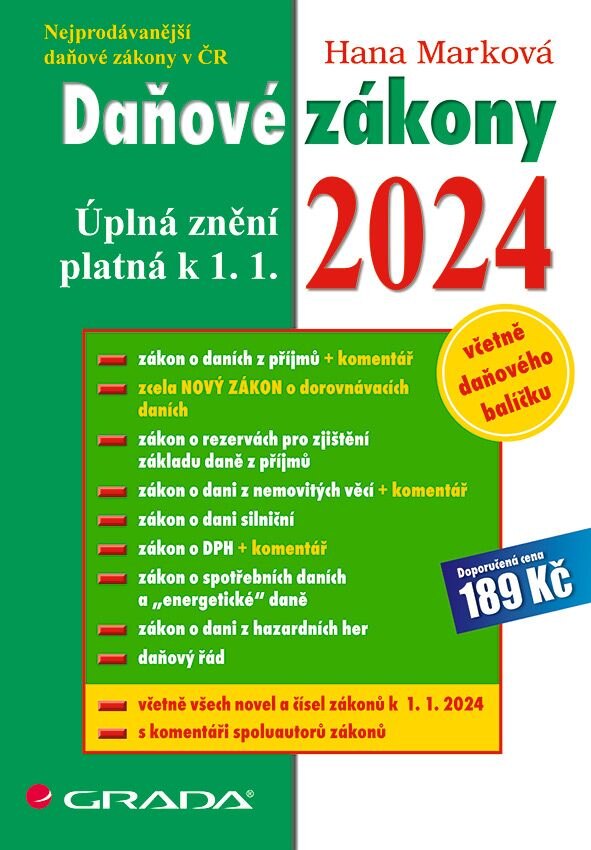 Obálka knihy Daňové zákony 2024 (CZ)