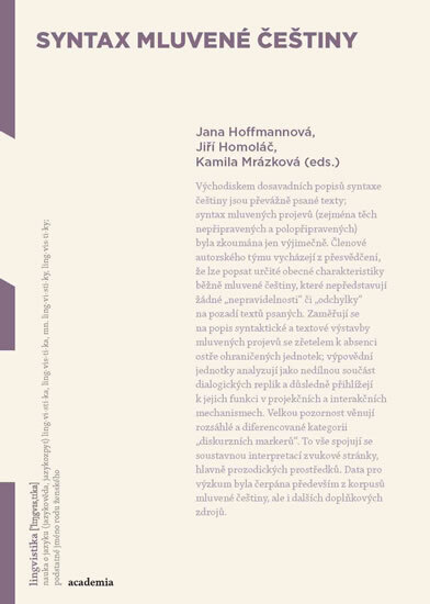 Obálka knihy Syntax mluvené češtiny