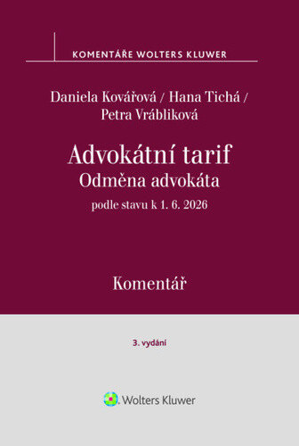 Obálka knihy Odměna advokáta advokátní tarif Komentář