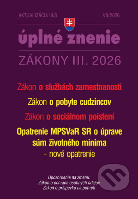 Obálka knihy Aktualizácia III/3 / 2026 - Zamestnanosť