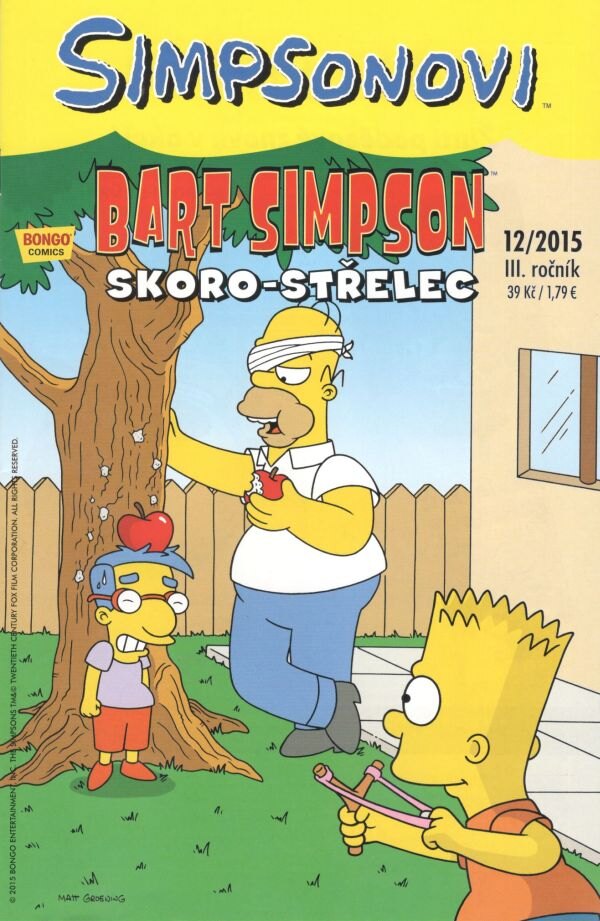 Obálka knihy Simpsonovi: Bart Simpson 12/2015 - Skoro-Střelec