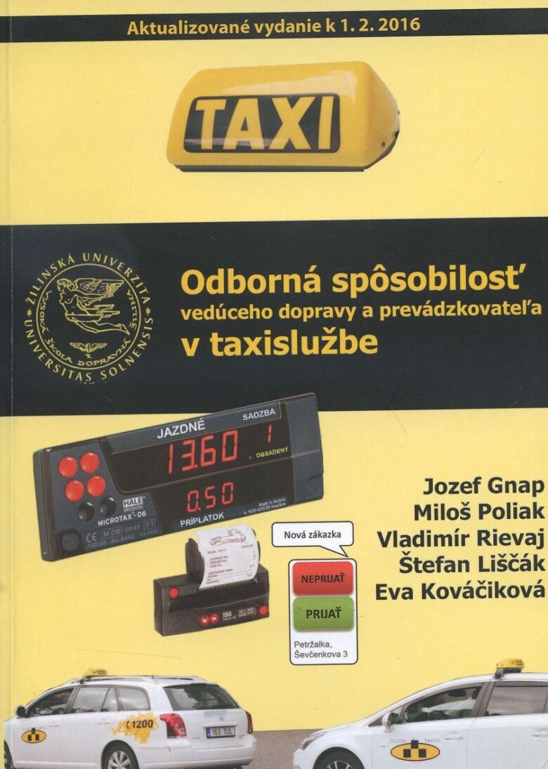 Obálka knihy Odborná spôsobilosť vedúceho dopravy a prevádzkovateľa v taxislužbe