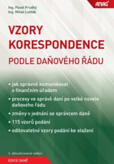 Obálka knihy Vzory korespondence podle daňového řádu